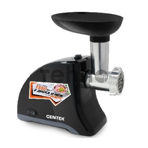 Мясорубка Centek CT-1609 BLACK, 1550Вт, реверс, 2 диска, стальной нож и узлы, красный