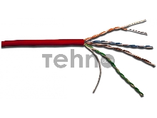 Кабель LANMASTER UTP, 4 пары, кат. 5Е,  350Mhz, LSZH, красный, 305 м