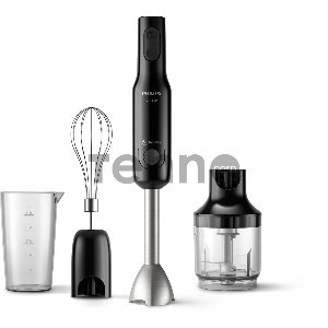 Погружной блендер Philips HR2543/90, 700Вт, 1 скорость, турбо режим, стакан для взбивания, венчик, измельчитель, цвет черный