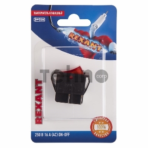 Выключатель клавишный 250V 16А (4с) ON-OFF красный  с подсветкой (RWB-502, SC-767, IRS-201-1)  REXANT (в упак. 1шт.)