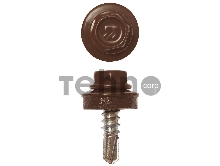 Саморезы СКМ кровельные, RAL 8017 шоколадно-коричневый, 19 х 5.5 мм, 2 500 шт, для металлических конструкций, ЗУБР Профессионал