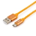 Кабель USB 2.0 Cablexpert CC-S-mUSB01O-1M, AM/microB, серия Silver, длина 1м, оранжевый, блистер, фото 2
