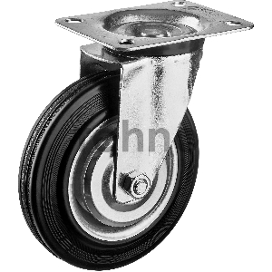 Колесо ЗУБР 30936-160-S  поворотное d=160мм, г/п 145кг, резина/металл, игольч.подшипник