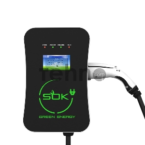 Зарядная станция SOK Green Energy серии M3W Wallbox EV Charger SM3W10732542-7, 1-фаза,  7кВт (32А/ 220В), OCPP 1.6J, уровень защиты IP54, кабель 7.5м