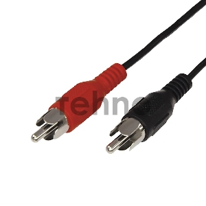 Шнур REXANT 2 RCA - 2 RCA, 5 м, черный (10 шт./уп.)