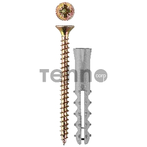 Дюбель распорный полипропиленовый, в комплекте с саморезом, 6 х 40 / 4,0 х 50 мм, 10 шт, ЗУБР