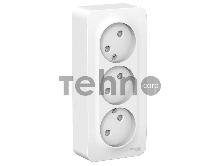 Розетка 3-м ОП BLANCA 16А 250В защ. шторки без заземл. изол. пласт. бел. SchE BLNRA001311