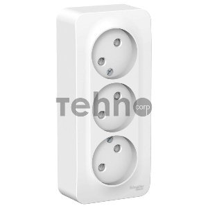 Розетка 3-м ОП BLANCA 16А 250В защ. шторки без заземл. изол. пласт. бел. SchE BLNRA001311