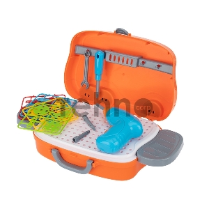 Развивающий детский конструктор с шуруповертом и мозаикой Смородинка 248 деталей