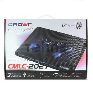 Подставка для ноутбука CROWN CMLC-202T black (для ноутбуков до 17 Размер: 365*70*19мм;Размер вентилятора: 140мм *2шт.LED подсветка; USB)