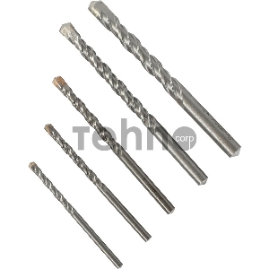 Набор сверл по бетону PATRIOT, 5 шт:4x75мм, 5x85мм, 6x100мм, 8x120мм, 10x120мм, в боксе