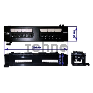Патч-панель Lanmaster TWT-PP12UTP-H 19 1U 12xRJ45 кат.5e UTP