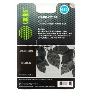 Заправочный набор Cactus CS-RK-CZ101 черный для HP DeskJet 2515/3515 (2*30ml)