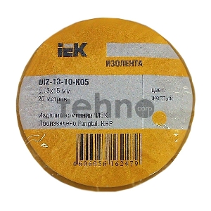 Изолента Iek UIZ-13-10-K05 0,13х15 мм желтая 20 метров ИЭК