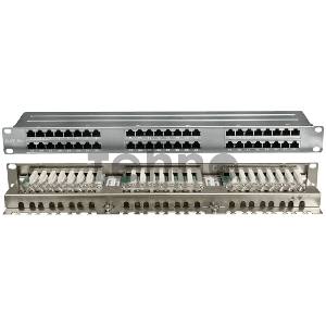 Монтажное оборудование Hyperline PPHD-19-48-8P8C-C5e-110D Патч-панель высокой плотности 19, 1U, 48 портов RJ-45, категория 5e, Dual IDC
