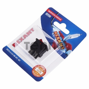 Выключатель клавишный 250V 6А (4с) ON-OFF красный  с подсветкой  Mini  (RWB-207, SC-768)  REXANT (в упак. 1шт.)