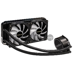 Комплект водяного охлаждения ExeGate EX293457RUS BlackWater-240V2.PWM.RGB (RGB подсветка, LGA2066/2011/1366/1150/1151/1155/1156/1200/1700/AM4/FM1/FM2/FM2+/AM2/AM2+/AM3/AM3+, TDP 220W, Fan 120mm, PWM, 800-2000RPM, Hydro bearing, 4pin, 11-22db, с термопасто