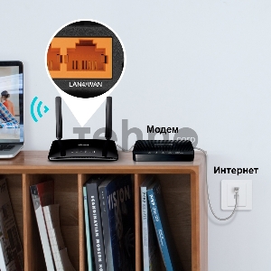 Маршрутизатор 4G LTE Router, internal unlocked 4G/3G Modem, 3 10/100Mbps LAN and 1 10/100Mbps LAN/WAN port, 2 internal Wi-Fi and 2 detachable LTE antennas