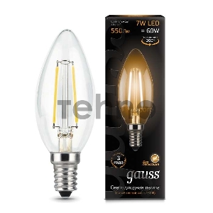 Светодиодная лампа GAUSS 103801107 LED Filament Свеча E14 7W 550lm 2700К 1/10/50
