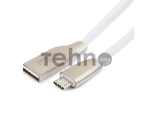 Кабель USB 2.0 Cablexpert CC-G-mUSB01W-3M, AM/microB, серия Gold, длина 3м, белый, блистер