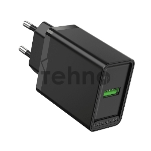 Сетевое зарядное устройство Vention на 1 порт USB A QC 3.0 2.4A  Черный