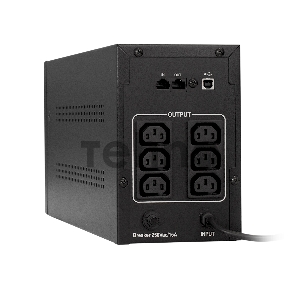 Источник бесперебойного питания ExeGate EP285488RUS SpecialPro UNB-1200.LED.AVR.C13.RJ.USB <1200VA/750W, LED, AVR, 6*IEC-C13, RJ45/11, USB, Black>
