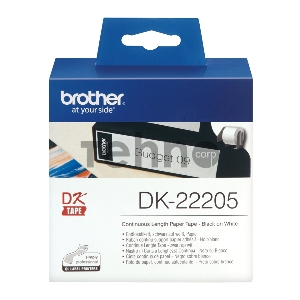 Бумажная клеящаяся лента Brother DK22205 (белая, ширина 62 мм x 30.48 м)