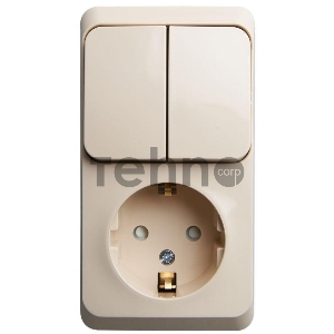БЛОК Schneider-electric BPA16-202K ЭТЮД О/У: РОЗЕТКА с зазем. со шт. + ВЫКЛЮЧАТЕЛЬ 2-клавиш., КРЕМОВЫЙ, Россия