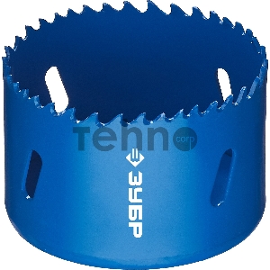 Коронка биметаллическая ЗУБР 67мм, быстрорежущая сталь