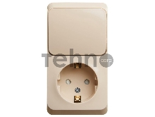 Блок Schneider-electric BPA16-201K ЭТЮД О/У БЛОК: РОЗЕТКА с зазем. со шт. + ВЫКЛЮЧАТЕЛЬ 1-клавиш., КРЕМОВЫЙ, Россия