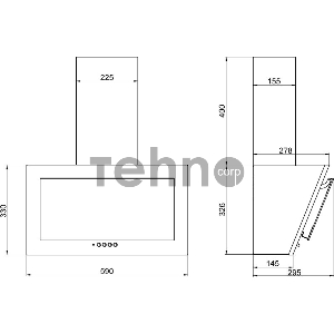 Вытяжка каминная Elikor Коралл 60П-430-К3Д белый управление: кнопочное (1 мотор)