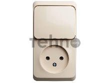 Блок ОП Этюд (1-м розетка без заземл. + 1-кл. выкл.) крем. SchE BPA16-204K