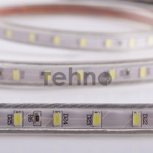 LED лента 220 В, 6.5x13 мм, IP67, SMD 5730, 60 LED/m, цвет свечения белый, 100 м