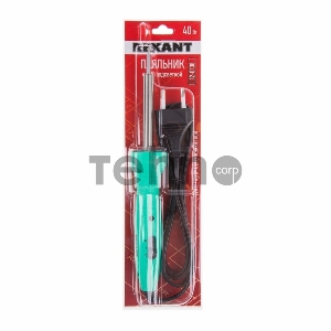 Паяльник REXANT с нагревателем, долговечное жало, 220 В/40 Вт, LED подсветка