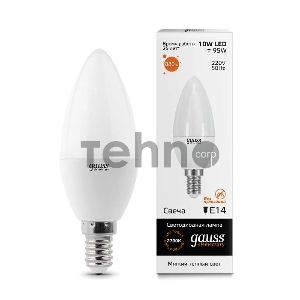 Лампа светодиодная LED 10Вт E14 220В 2700К Elementary свеча | 33110 | Gauss Лампа светодиодная LED 10Вт E14 220В 2700К Elementary свеча | 33110 | Gauss