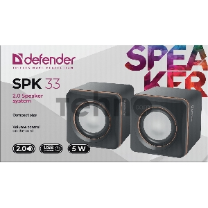 Колонки DEFENDER SPK 33 (2.0 ,5 Вт, питание от USB) 65633