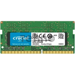 Память для мобильного ПК, CRUCIAL 32GB Single DDR4 3200MHz SODIMM.(RCISCT32G4SFD832A)(CT32G4SFD832A)