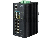 IGS-5225-8P4S индустриальный PoE коммутатор для монтажа в DIN-рейку IP30 Industrial L2+/L4 8-Port 1000T 802.3at PoE+ 4-port 100/1000X SFP Full Managed Switch (-40 to 75 C, dual redundant power input on 48~56VDC terminal block, DIDO, ERPS Ring Supported, 1588)
