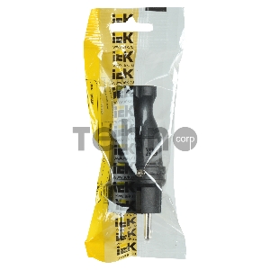 Вилка электрич. прям. ОМЕГА с заземл. IP44 ВБп3-1-0м каучук ИЭК PKR01-016-2-K02