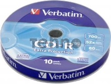 Диск CD-R Verbatim 700Mb 52x Cake Box (10шт) (43725)
