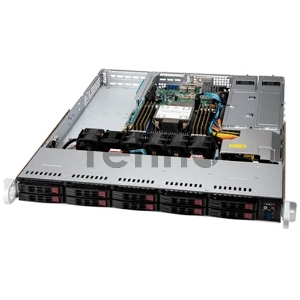 Платформа SuperMicro, SYS-110P-WTR 1U, Single socket P+ (LGA 4189) up to 270W/ Intel® C621A/ 8xDIMM/ 10xHot-plug 2.5