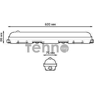 Светильник светодиодный лин СПП-176 EVO 18W 1980lm 6500K 200-240V IP65 600*76*82мм ИК-сенс и соед в лин LED