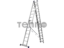 Лестница СИБИН универсальная,трехсекционная со стабилизатором, 14 ступеней [38833-14]
