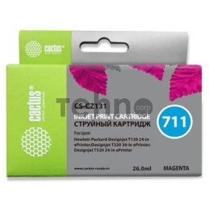 Картридж струйный Cactus CS-CZ131 (№711) пурпурный для HP DesignJet T120/T520 (26мл)