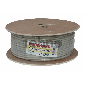 Кабель коаксиальный REXANT RG-8X, 50 Ом, CCS/Al/Al, 75%, бухта 100 м, серый