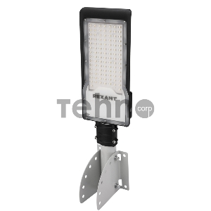 Кронштейн для консольного светильника КР-3.1 накладного монтажа или под бандажную ленту с переменным углом серый (сталь 2 мм, 230х150х150, Ø 57) REXANT