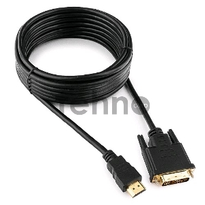 Кабель Кабель HDMI-DVI Gembird, 4.5м, 19M/19M, single link, черный, позол.разъемы, экран CC-HDMI-DVI-15