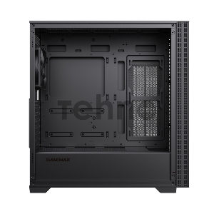Компьютерный корпус E-ATX, без блока питания/ Gamemax Quest E-ATX case, black, w/o psu, w/1xUSB3.0+2xUSB2.0+1xTYpe-C Gen2, Combo Audio, w/1x12cm Black Fan (FN-12WFBK)
