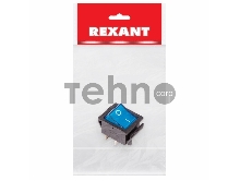 Выключатель клавишный 250V 16А (4с) ON-OFF синий  с подсветкой (RWB-502, SC-767, IRS-201-1)  REXANT Индивидуальная упаковка 1 шт