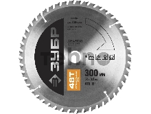 Круг пильный твердосплавный ЗУБР 36851-300-32-48  ПРОФИ оптимальный рез по дереву 48T 300х32мм